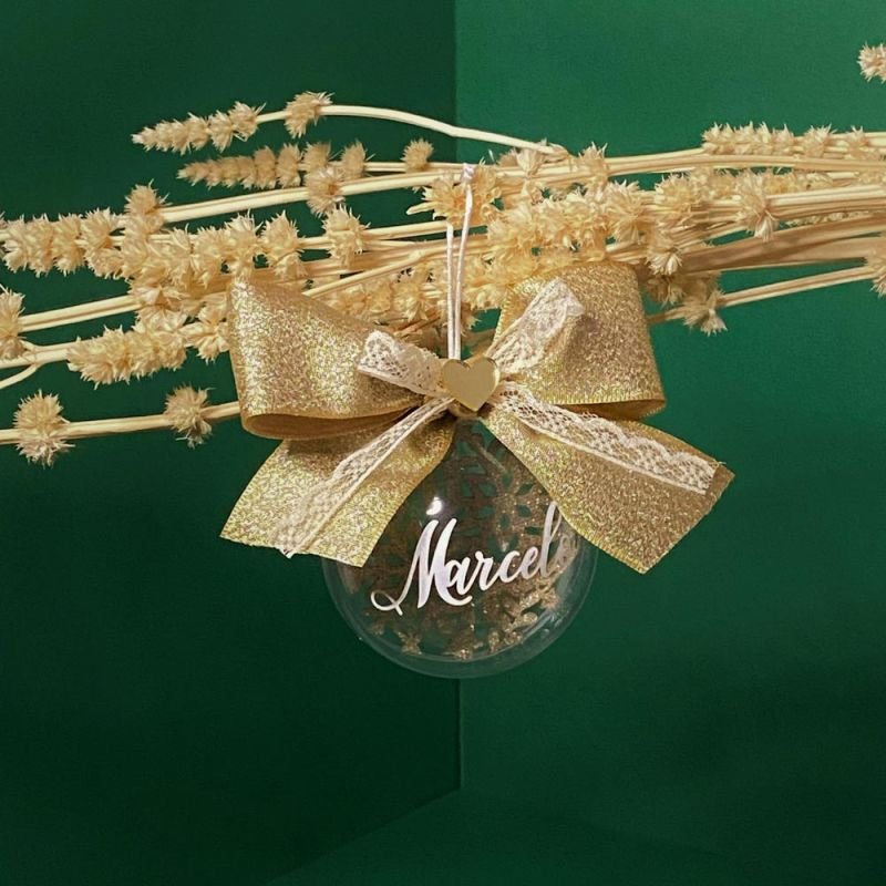 Bola da Natal Personalizada - Modelo 3D - Árvore dourada