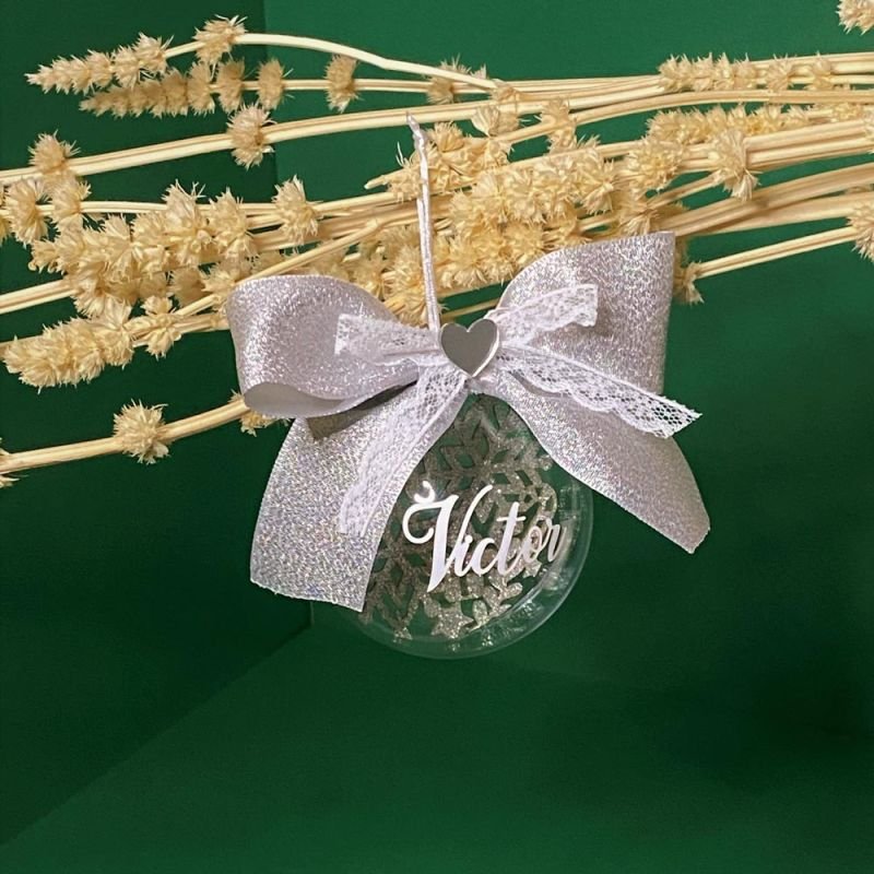 Bola da Natal Personalizada - Modelo 3D - Árvore prata