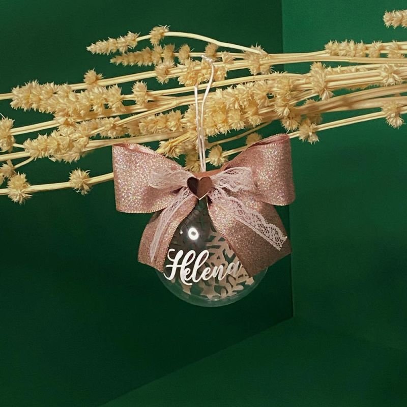 Bola da Natal Personalizada - Modelo 3D - Árvore Rosé