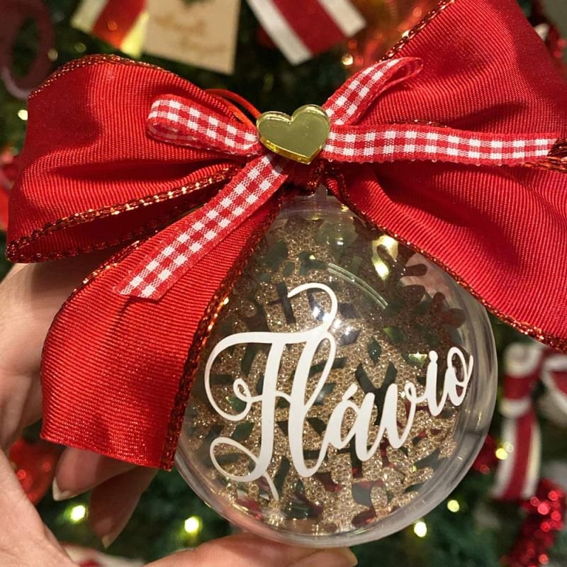 Bola da Natal Personalizada - Modelo 3D - Árvore vermelha