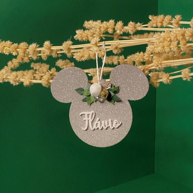 Enfeite Mickey para Árvore de Natal - Prateado