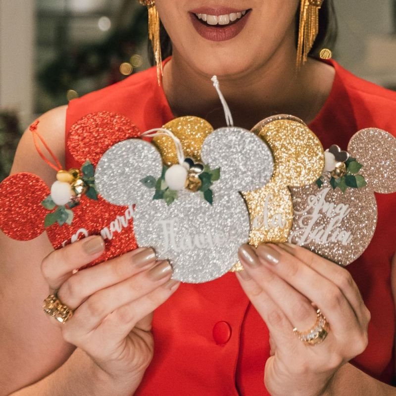 Enfeite Mickey para Árvore de Natal - Prateado