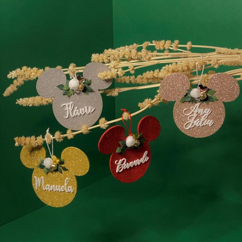 Enfeite Mickey para Árvore de Natal - Prateado