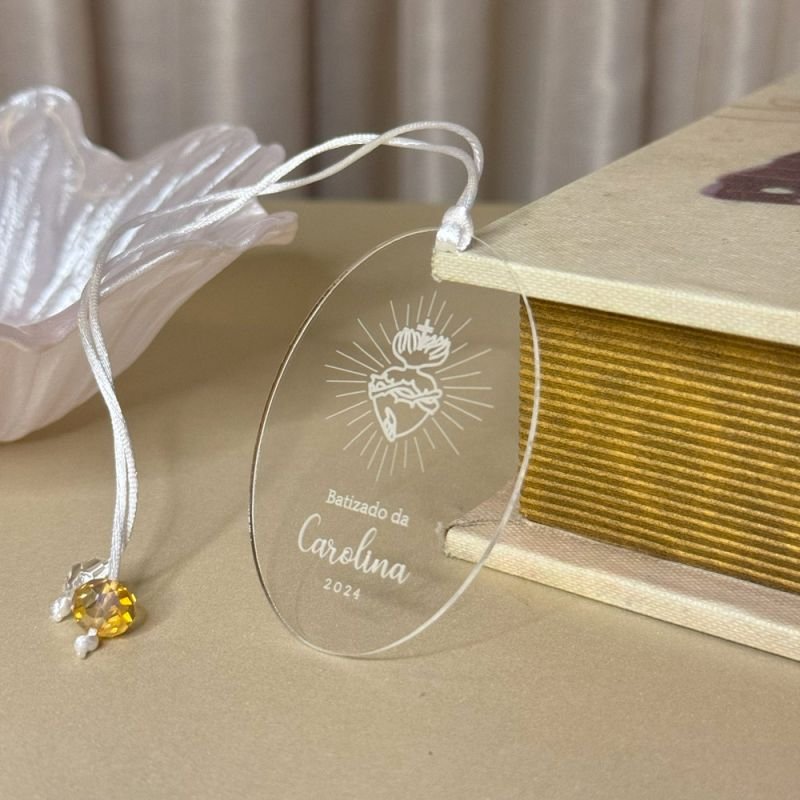 Marca Páginas do Sagrado Coração de Jesus - Oval Cristal