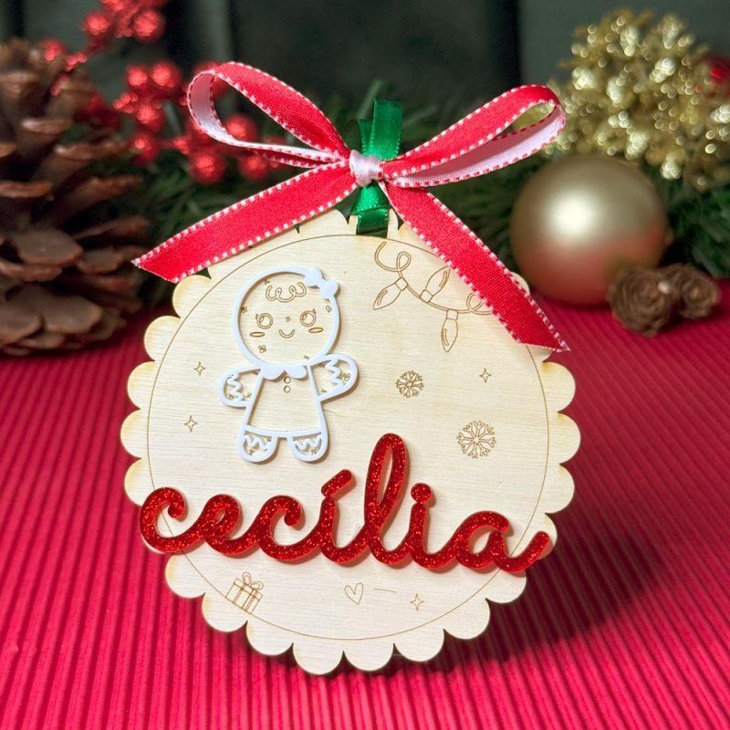 Pingente Biscoito de Gengibre com Nome