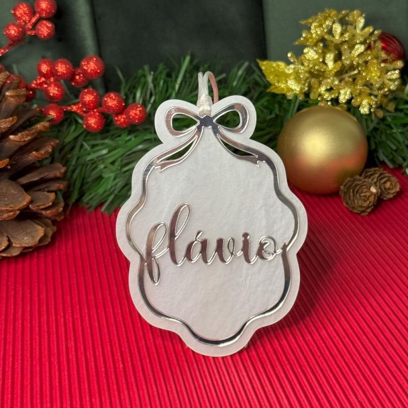 Pingente Laço com Nome - Madrepérola