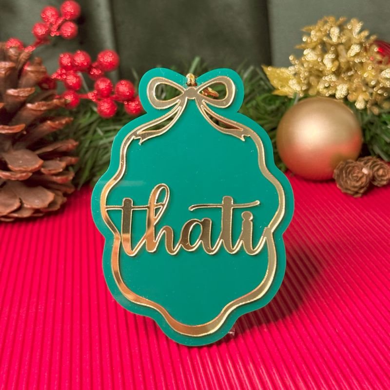 Pingente Laço com Nome - Verde