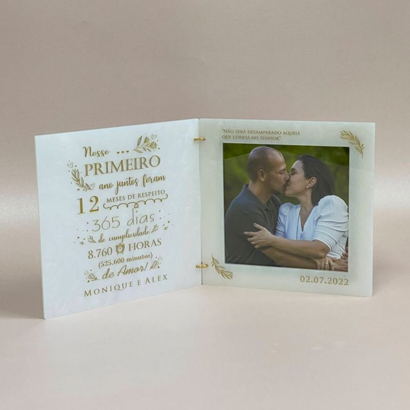 Porta Retrato Personalizado Primeiro Ano Juntos