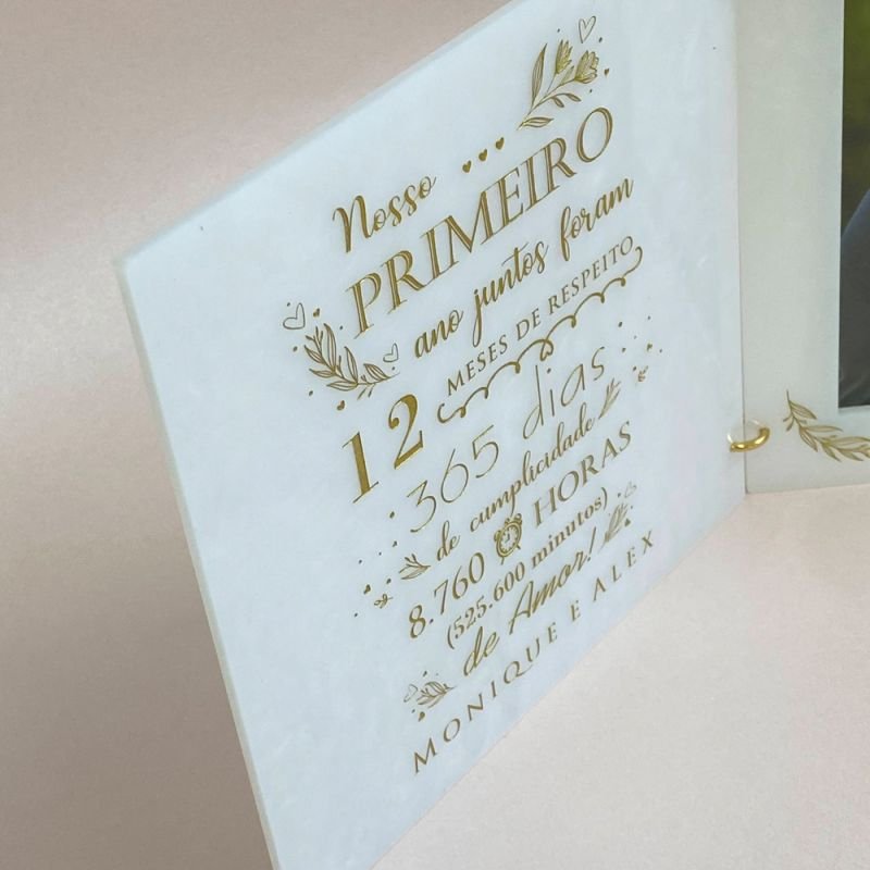 Porta Retrato Personalizado Primeiro Ano Juntos